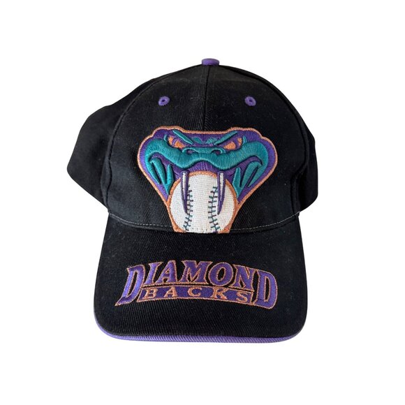 Arizona Diamondbacks Baseball Cap Unisex OSFA Black Purple Snake Logo Cotton Gen - Picture 1 of 10
